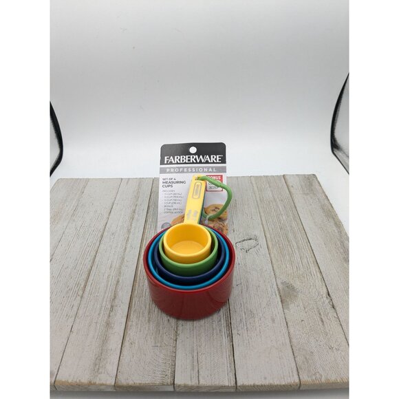 New Farberware Measuring Cups 2 tbsp to 1 cup Set Of 5 - Picture 2 of 3